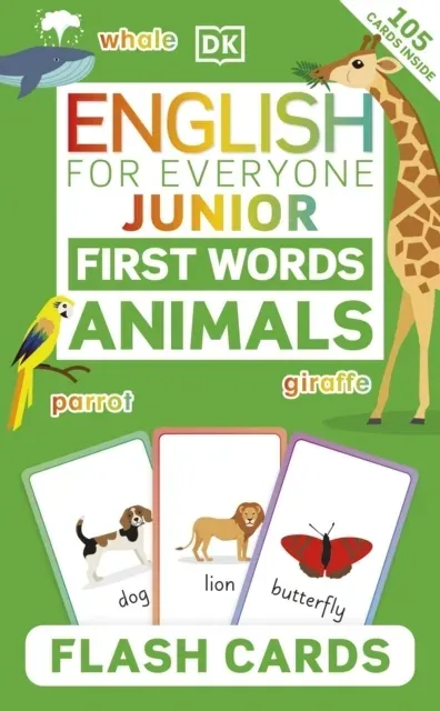 English for Everyone Junior First Words Animals Flash Cards