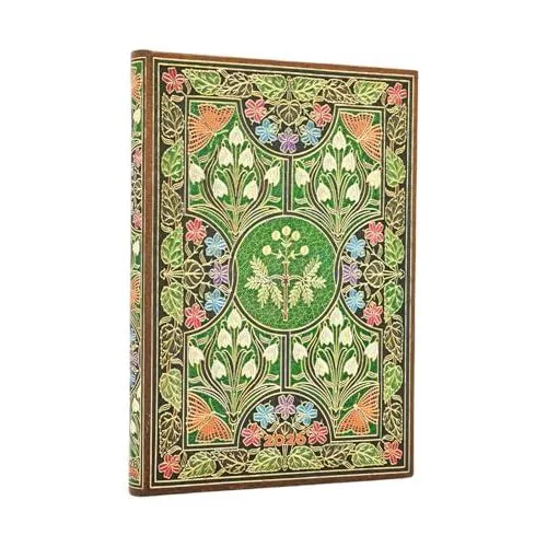 2026 Poetry in Bloom Midi 12-month Vertical Hardcover Flexi Dayplanner 2026 (Elastic Band Closure)
