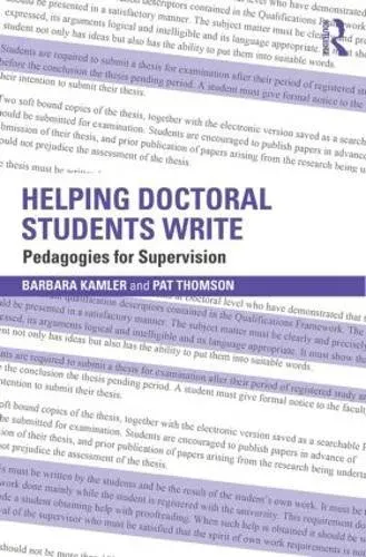 Helping Doctoral Students Write: Pedagogies for supervision