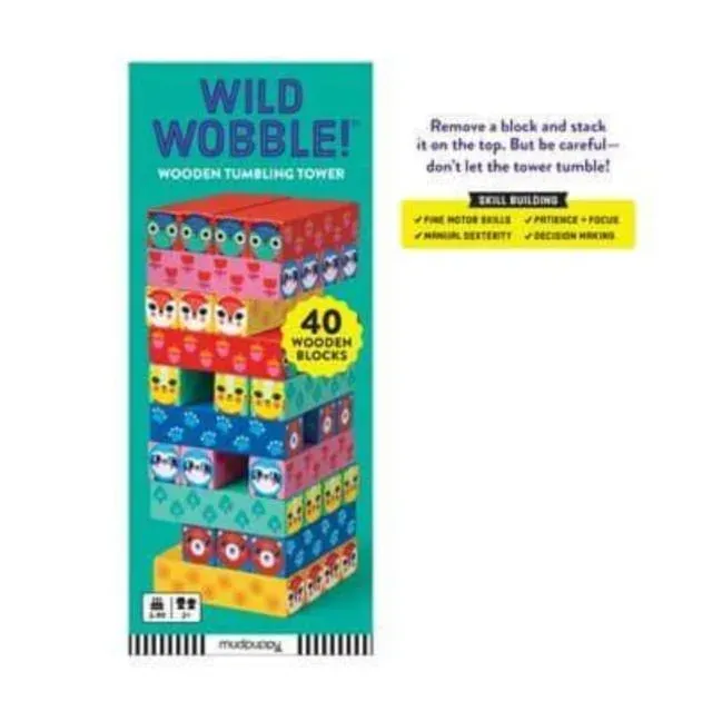 Wild Wobble! Wooden Tumbling Tower
