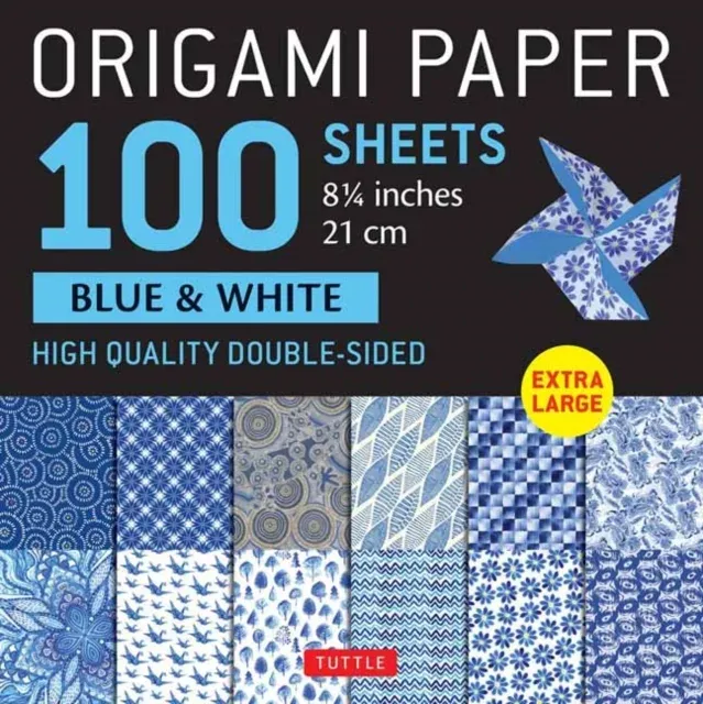 Origami Paper 100 sheets Blue & White 8 1/4' (21 cm)