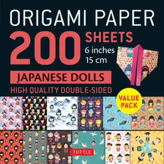 Origami Paper 200 sheets Japanese Dolls 6' (15 cm)