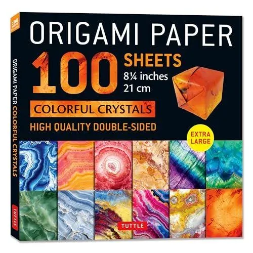 Origami Paper 100 sheets Colorful Crystals 8 1/4'