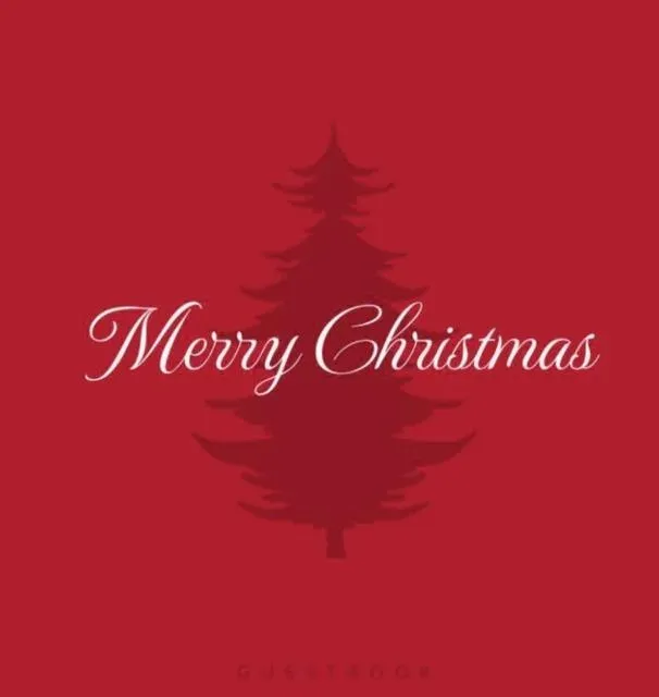 Merry Christmas: Hardcover Guest Book for Christmas Parties and Fall Holiday Events