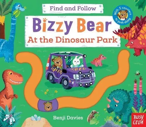 Bizzy Bear Find and Follow: At the Dinosaur Park: with 4 sliding counters
