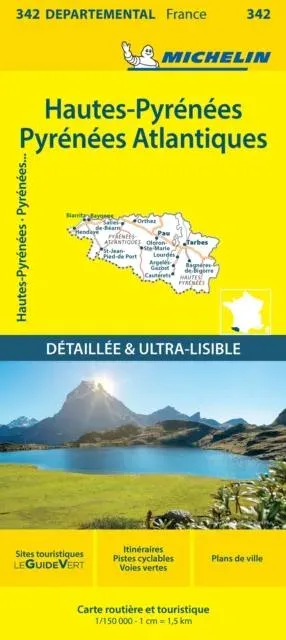 Hautes-Pyrenees Pyrenees-Atlantiques - Michelin Local Map 342